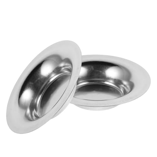 CVUTOVO Lot de 2 Plateaux en Acier Inoxydable 8,8 Cm pour Brûleur à Cire Fondue, Revêtements Réutilisables Antiadhésifs, Accessoires pour Lampe D'aromathérapie et...