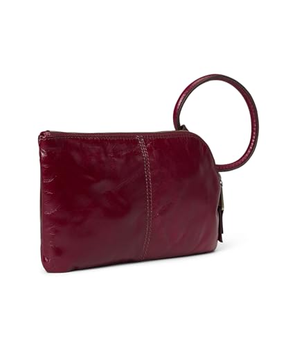 Image of HOBO Sable Leather Wristlet Clutch with Circular Handle, Zippered Closure, Credit Card Organizer, & Interior Zip Pocket