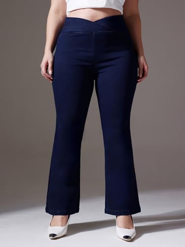 Image of Miss Chase A+ Women's Bootcut High Rise Regular Length Stretchable Denim Jeans