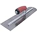 Marshalltown 16 x 4 inch Rounded Front High Carbon Steel Finishing Trowel, Concrete Tools, DuraSoft Handle, XtraLite Mount, MXS66RED