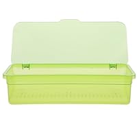 VOSAREA Kitchen Chopstick Tray with Lid, Silverware Organizer Bins, Stackable Cutlery Storage Bins, Utensil Container Dinnerware Holders for Kitchen Bathroom Green