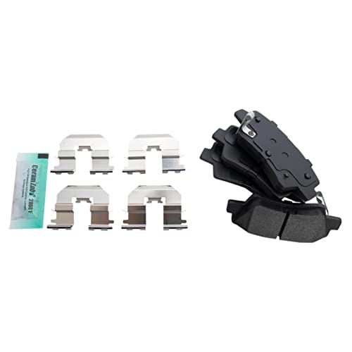 Image of TRQ Rear Brake Pad & Rotor Kit Semi-Metallic Compatible with 2012-2017 Kia Rio
