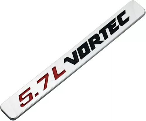 Image of 2pcs 5.7L Vortec Logo Hood Emblems Engine Badge 3D Decal Nameplate (Silver Red Black)