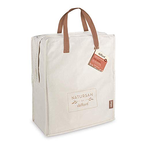 Cubrecolchón Natursan Top Wool - Acolchado con Relleno Natural de Pura Lana Virgen 150 cm
