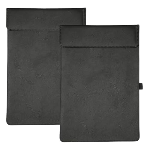 Porte-bloc magnétique A4 cuir noir uxcell tableau d'écriture bureau restaurant 35,6x22,9 cm