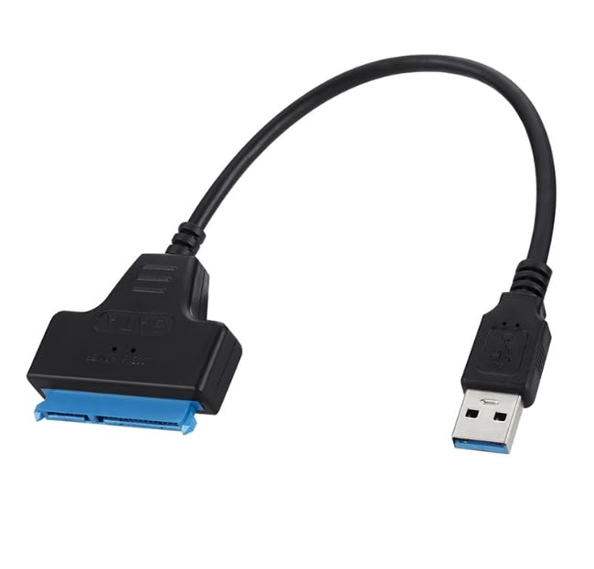 Cable adaptador USB 3.0 a SATA, cable de disco duro SATA a USB SSD de 22 pines, adaptador S ATA a US B para SSD / HDD de 2,5 pulgadas, transferencia de datos de alta peed, Plug Play, compatible con