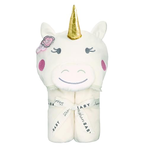 Image of Stephan Baby Hooded Towel - 100% Cotton with Fun Animal Design for Infants and Toddlers, 31 inch Square, Unicorn