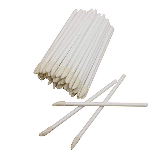 ポータブル使い捨てリップブラシ50個 リップスティックグロスアプリケーターワンドスティックメイクアップツール 旅行用 ホワイト