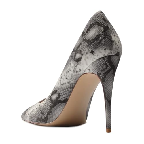Zszszsu Women's Closed Pointed Toe Pumps Sexy Snakeskin Stiletto High Heels Slip On 4 Inch Dress Formal Party Wedding Basic Shoes Size 4-16 US2