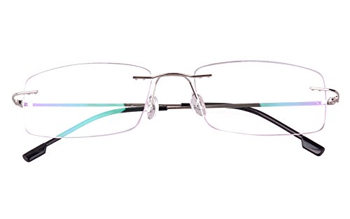 Buy Agstum Titanium Alloy Flexible Rimless Hinged Frame Prescription ...