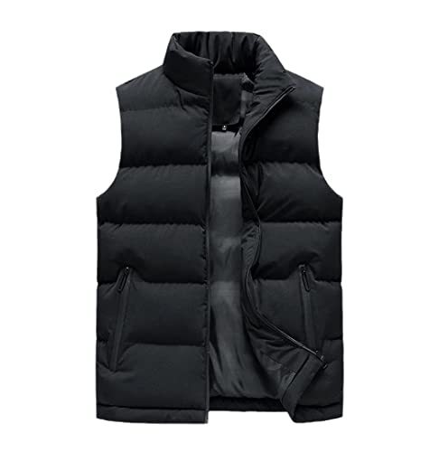 Gilet sans manches homme matelassé noir XXXL coton chaud veste d'hiver