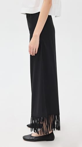 Women's Poplin Pants with Fringes Detail at Bottom4