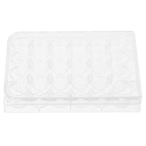 HIAKDOFT Piastra di Coltura Cellulare 24 Fori Coperchio Vassoio di Coltura Tissutale da Laboratorio Attrezzatura Scientifica per Esperimenti Biologici Precisi e Affidabili