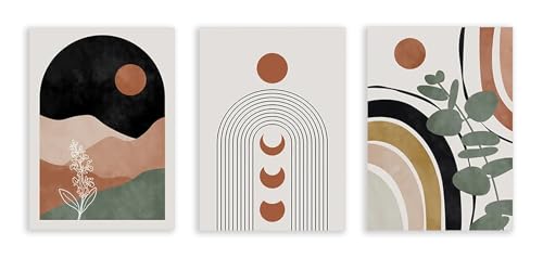 Affiche vintage moderne avec impression d'art mural Boho abstrait géométrique pour salon