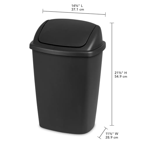 Caneca de Basura Cuadrada Plástica 7.5 Gal Negra miniatura 3