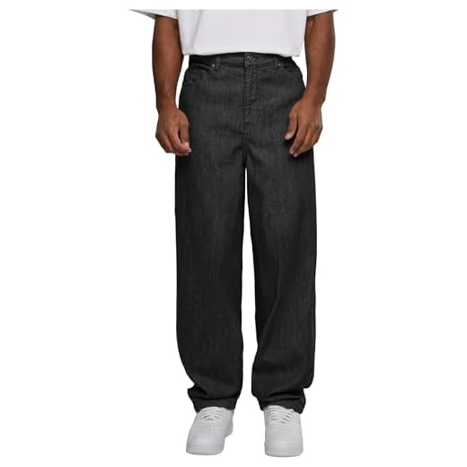 Urban Classics Herren 90‘s Jeans Hose, Black Acid Washed, 30