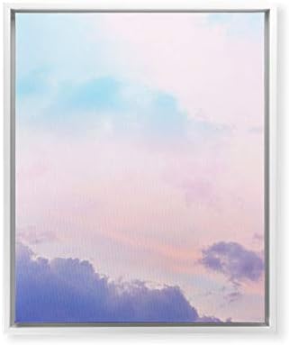 Society6 Anita Bella Jantz Unicorn Pastel Clouds 5 lienzo de arte enmarcado blanco, 24 x 30 pulgadas, rosa
