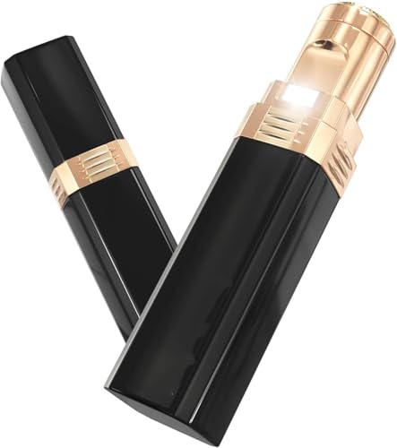 Giazee Removedor de vello facial, recortadora eléctrica de pelo facial para mujer con luz LED integrada para labios, barbilla, mejillas y pelusas de melocotón, afeitadora portátil e indolora