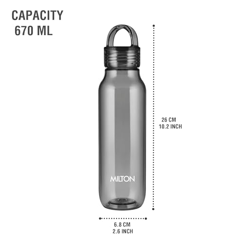Image of MILTON Fashion 750 Pet water bottle, 670 ml|Tritan Plastic|Leak-Proof, BPA-Free, Sturdy Handle|Reusable Water bottle for fridge|Perfect for Office, Travel, Gym Tumbler Bottle for Men and Women, Black