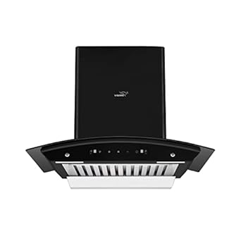 V-Guard A10 BL140 Kitchen Chimney with 1200m�/hr Suction, Thermal Auto Clean, Curved Glass, Baffle Filter, Motion Sensor Controls, Oil Collector Tray, LED Light (Black)