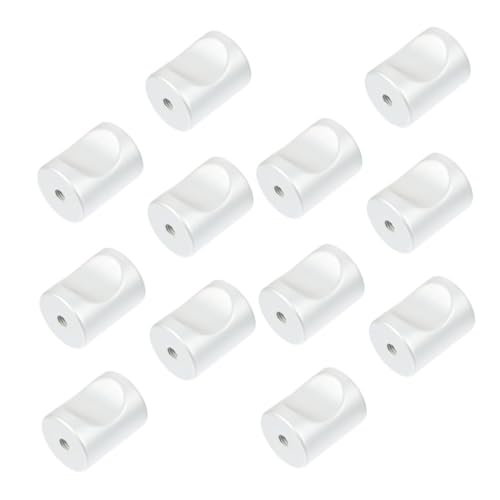 Anneome 12 Piezas Tiradores de Aleación de Aluminio para Muebles Mango Cilíndrico Orificio Perillas Plateadas para Armarios Dormitorio y Cocina