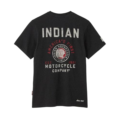 Indian Motorcycle Men's Logo Headdress Pocket T-Shirt, Black2
