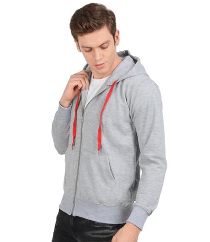 Image of Scott International Men's Solid Cotton Hoodies for Men, Trendy and Comfortable Sweatshirts for Men, Stylish Winter Wear with Hood and Pockets, Fashionable Hooded Sweatshirts