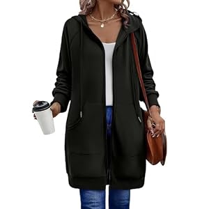 Zeagoo Women’s Zip Up Hoodies Long Sleeve Long Tunic Sweatshirts Oversized Fleece Casual 2026 Fall Jacket Coat with Pocket