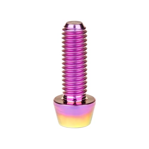Image of Titanium Ti Bolt M5x9 16 18 20 25 30 35 40 45 50 55 60mm Tapered Head Screws Pack of 4 (M5x18mm, Purple Gold)