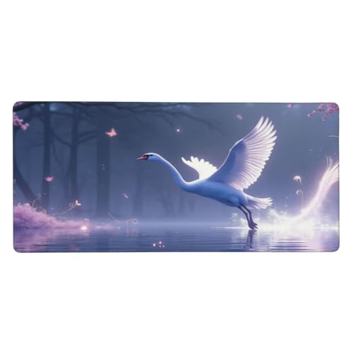 Tapis de souris de jeu cygne magique 40x90 cm avec bords cousus durables