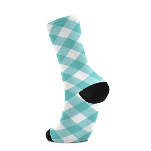 Turquoise Stripe Green Aqua Socks Women Men Short Stockings Unisex Sock for Running Athletic Hiking Cycling 1 Pair4