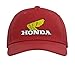 Honda Yellow Wing Logo Adjustable Printed Baseball Hat, Red