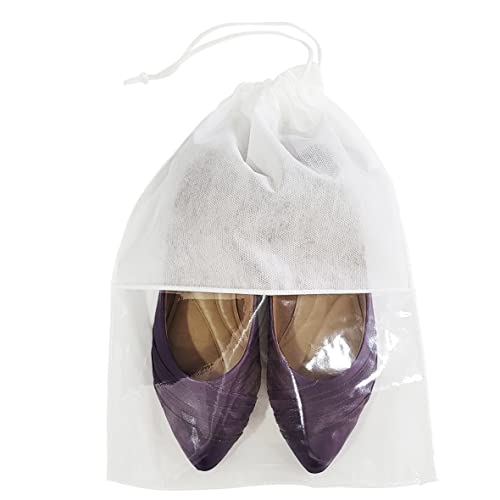 20 Sacos Para Sapatos/Porta Sapato Branco 36x28cm C/Visor