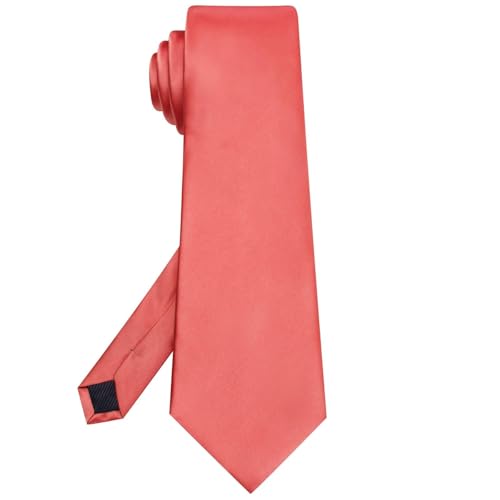 Image of Hi-Tie Men's Extra Long Solid Satin Tie Set 63 Inch /70 Inch Formal Necktie