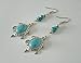 Turquoise Earrings, handmade jewelry turtle boho bohemian hippie southwestern country western southwest