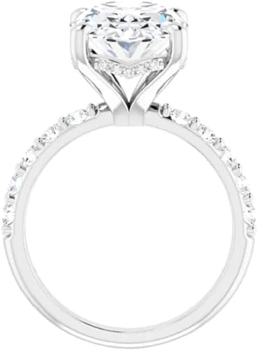 JEWELERYIUM 6 CT Oval Cut Colorless Moissanite Engagement Ring, Wedding/Bridal Ring Set, Solitaire Halo Style, Solid Sterling Silver Vintage Antique Anniversary Promise Ring Gifts for Her4