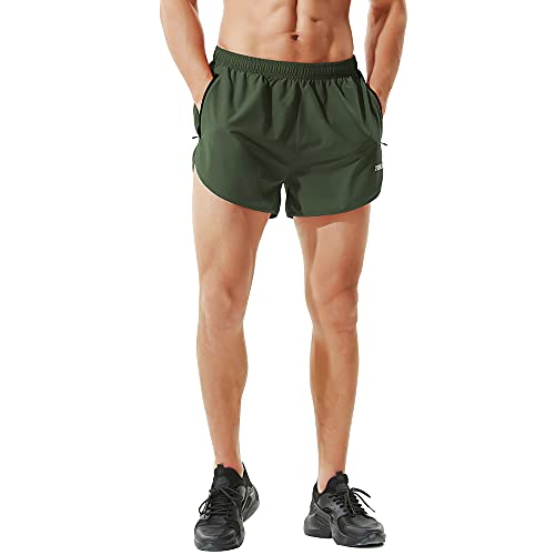 Image of Men's Running Shorts Gym Athletic Workout Shorts for Men 3 inch Sports Shorts with Zipper Pocket