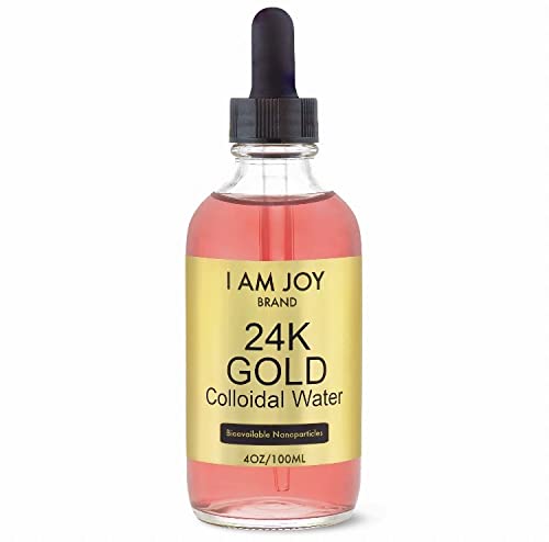 I Am Joy: Liquid Colloidal Gold 24k 99.99% Pure 100ppm Ruby Red Water Based All Natural Electrolysis 4oz Glass Bottle