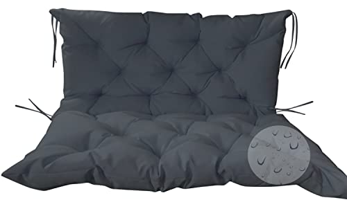 Coussin de banc de jardin extra épais 10 cm avec traitement imperméable et dossier stable