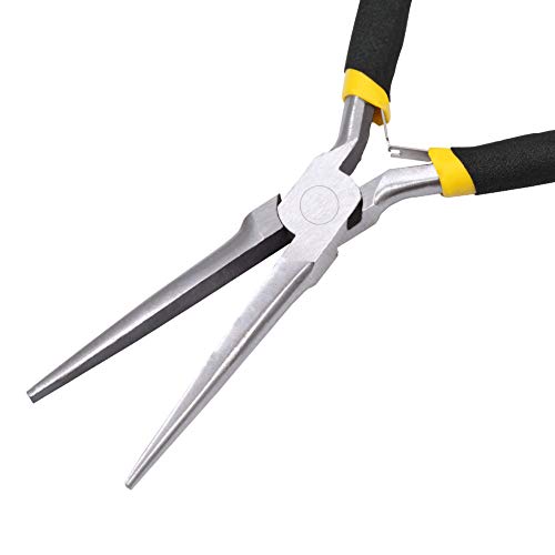 Image of Mini Needle Nose Pliers for Jewelry Making 6 Inch Small Long Nose Pliers Long Tapered Jaw Non Serrated Precision Pliers Jewelry Making Tool for Wire Bending Small Object Gripping