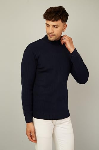 Image of Kvetoo Men High Neck Full Sleeve Winter Woolen Sweater
