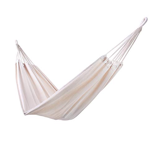 DecoKing 43288 Hamaca para Exterior e Interior, 210 x 150 cm, Hamaca, soporta hasta 300 kg, Bolsa de algodón, Color Beige Crema