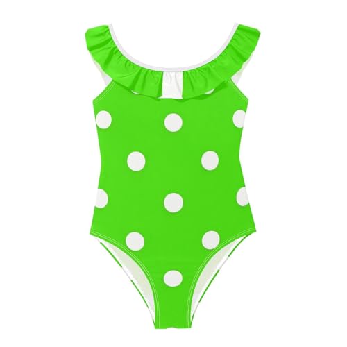 Bañador de niñas verde fluorescente elástico y cómodo