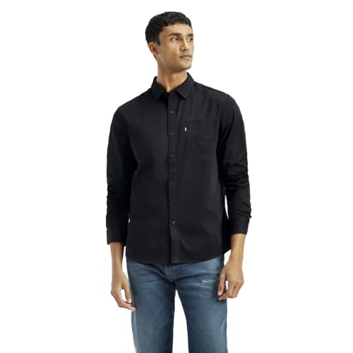 Image of Levi's Men's Cotton Solid Slim Fit Shirt