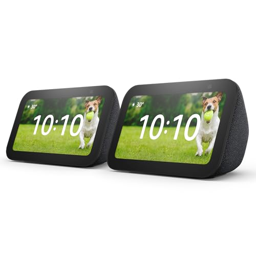 Echo Show 5 (Ultimo modello) | Schermo touch intelligente e compatto: controllo della Casa Intelligente e molto altro | Antracite, con Accesso Anticipato ad Alexa+ (Confezione da 2)