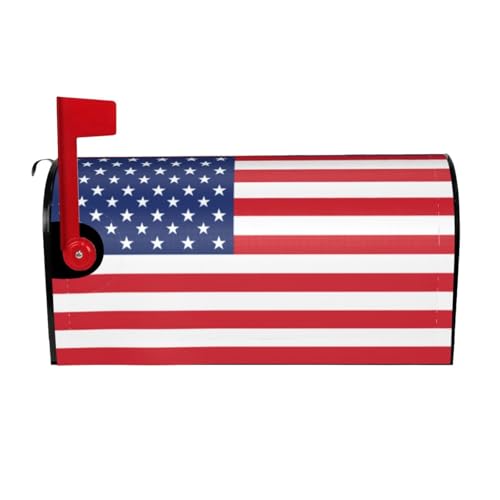 Image of American Flag Mailbox Cover Magnetic Independence Day Patriotic Waterproof Mailbox Wraps Post Letter Box Decor 21x18 in