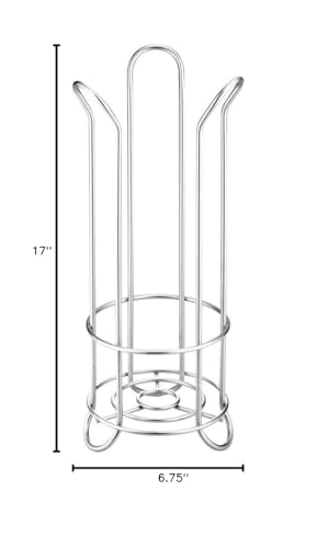 iDesign Classico Metal Toilet Paper Holder – Holds 3 Rolls of Toilet Paper, 6.75" x 17", Silver