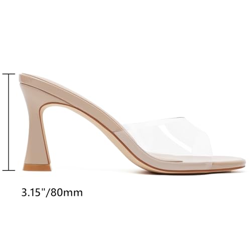 Image of Susanny High Heels for Women Pointed Open Toe Strappy Chunky Block Heels Ankle Strap Stiletto Kitten Heeled Sandals Wedding Bridal Party Prom Sexy Dress Shoes
