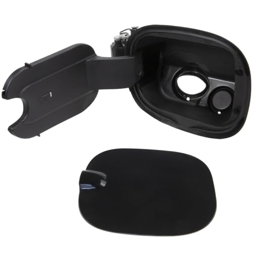 RLB-HILON Metal Pin Type Gas Fuel Door Tank Filler Pipe Housing with Black Cover Compatible with Chevy Silverado 1500 Crew Cab 5.8 ft Bed 2019 2020 2021 2022 2023 2024 Year