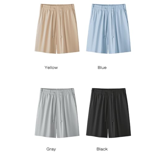 Men's Pajama Bottoms Shorts with Pockets Elastic Drawstring Workout Running Lounge Pants2